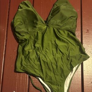 SHEIN Olive Green One Piece Swimsuit